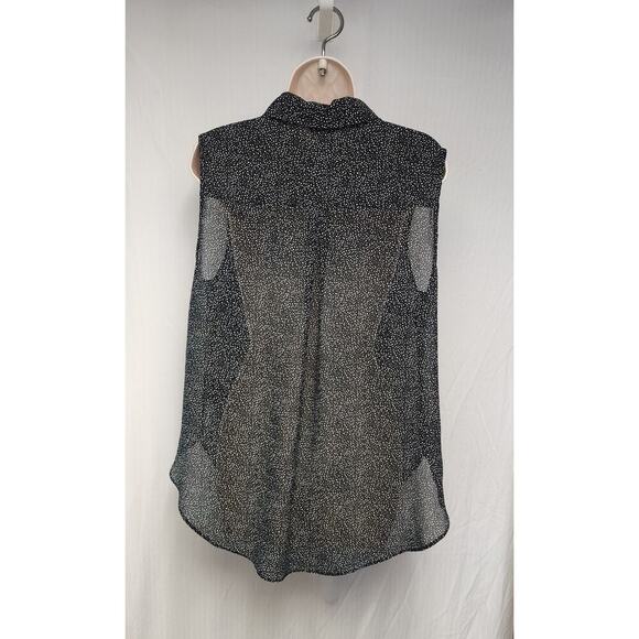 H&M Women's Spotted Sheer Sleeveless Tunic Blouse Size 12 - Picture 4 of 6